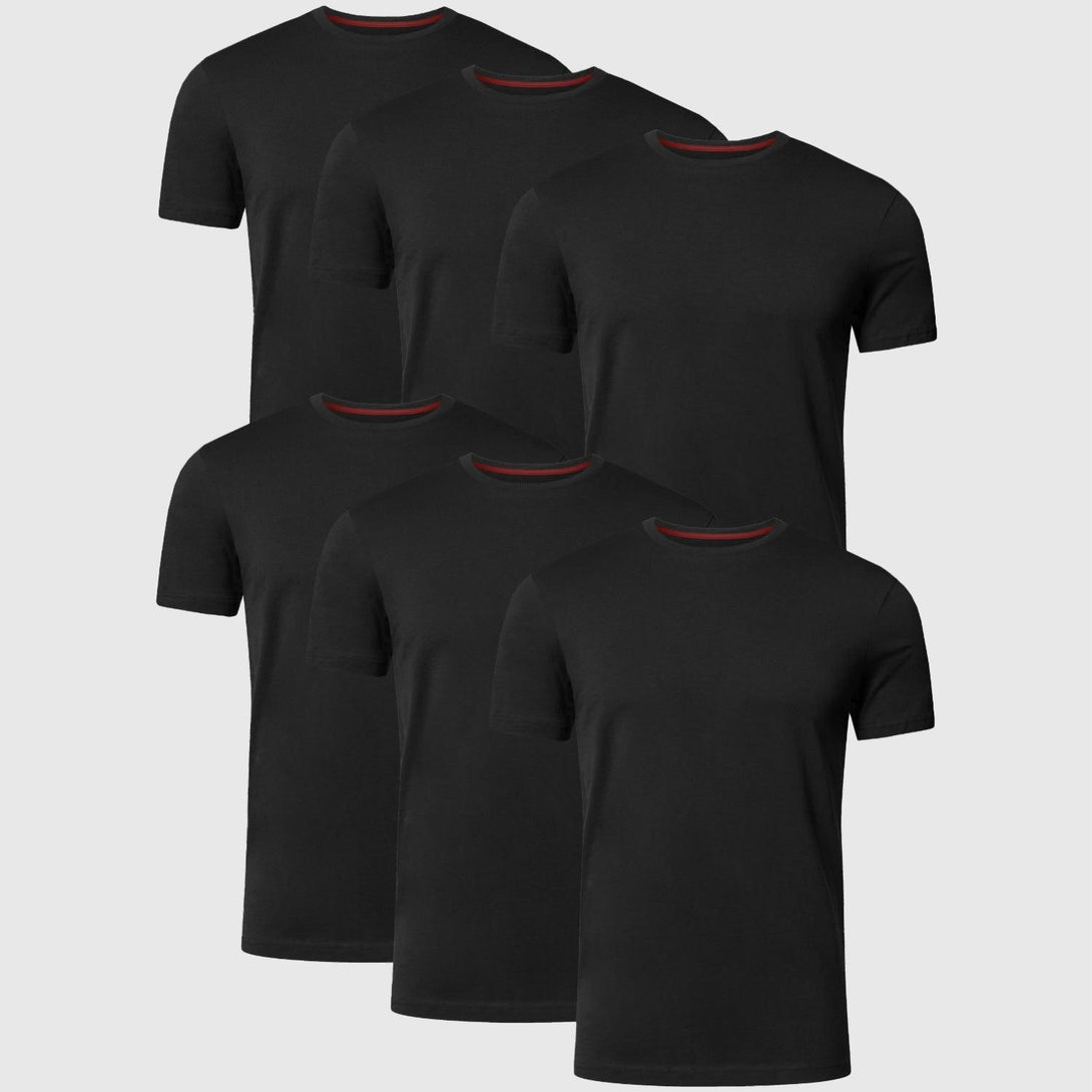 Schwarze T Shirts Herren | Packung mit 6 Hemden | FTS - FULL TIME SPORTS® - Full Time Sports Germany 