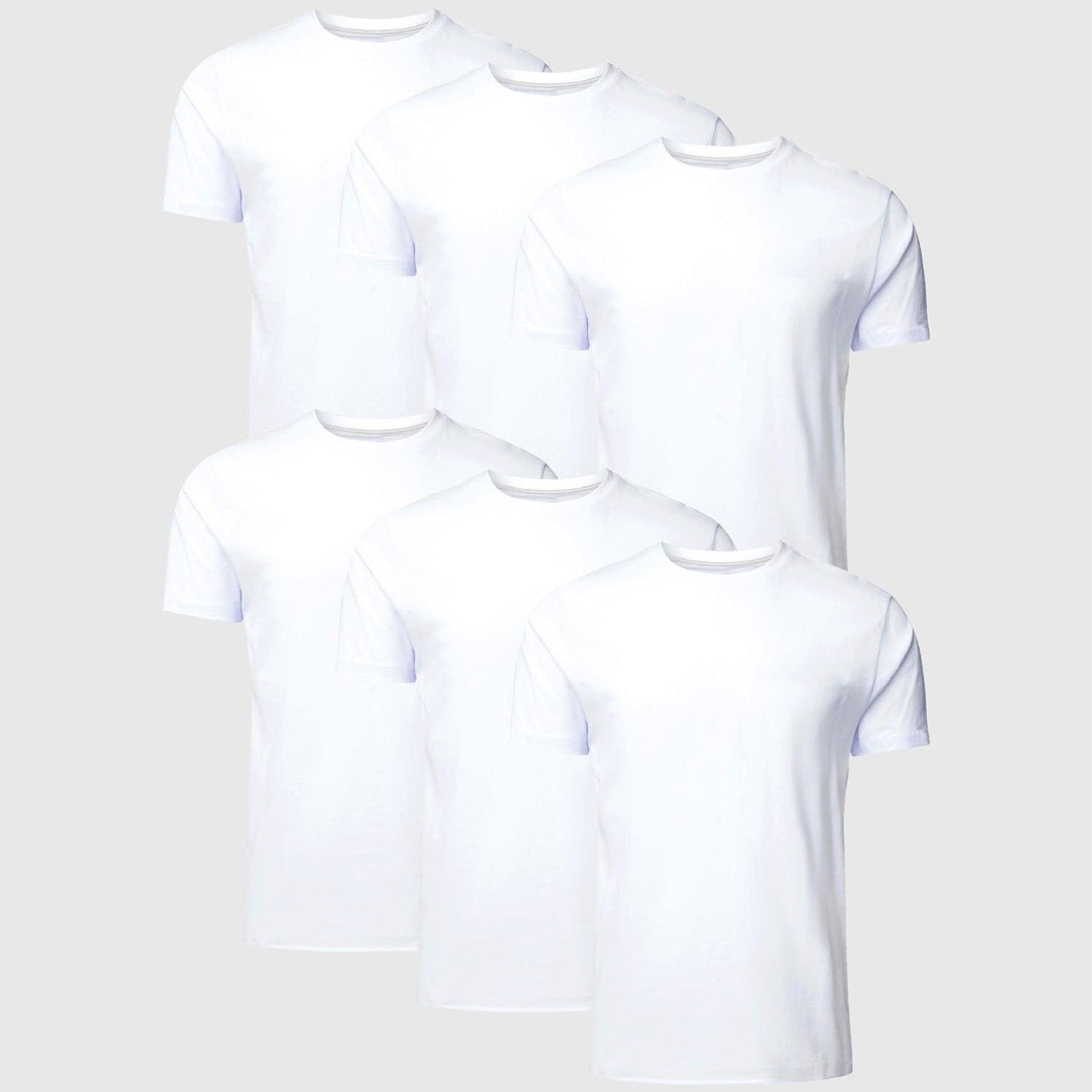 Rundhals-T-Sshirt | 6er-Pack | WEISS - Full Time Sports Germany 