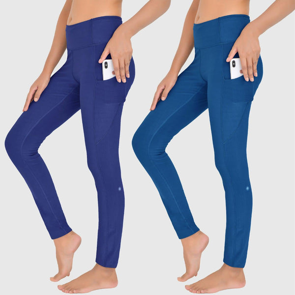Hoher Taille Leggings | NAVY - TEAL BLAU - Full Time Sports Germany 